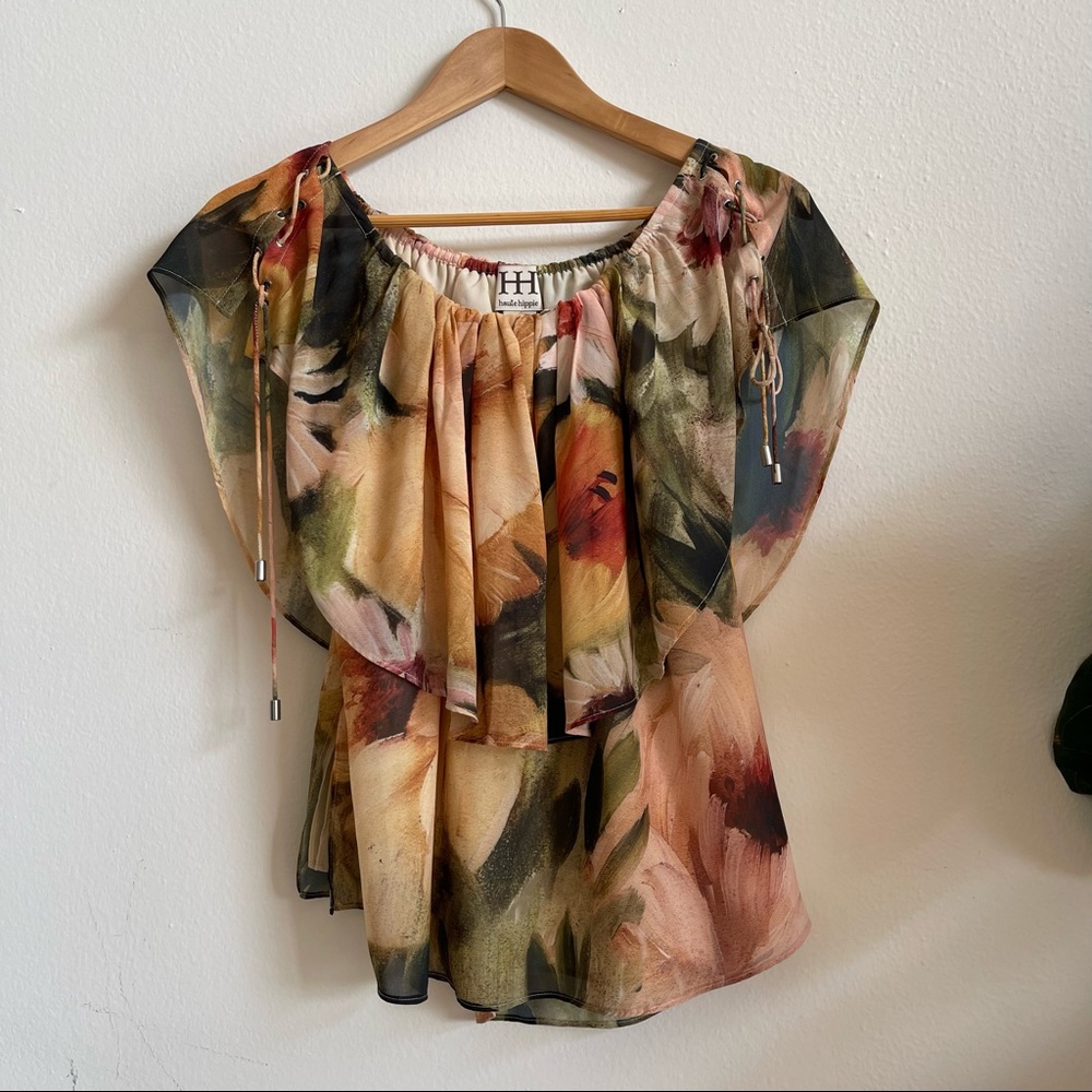 Haute Hippie off shoulder floral blouse